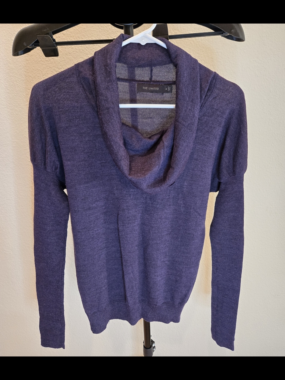 The Limited Deep Purple Cowl Neck Sweater